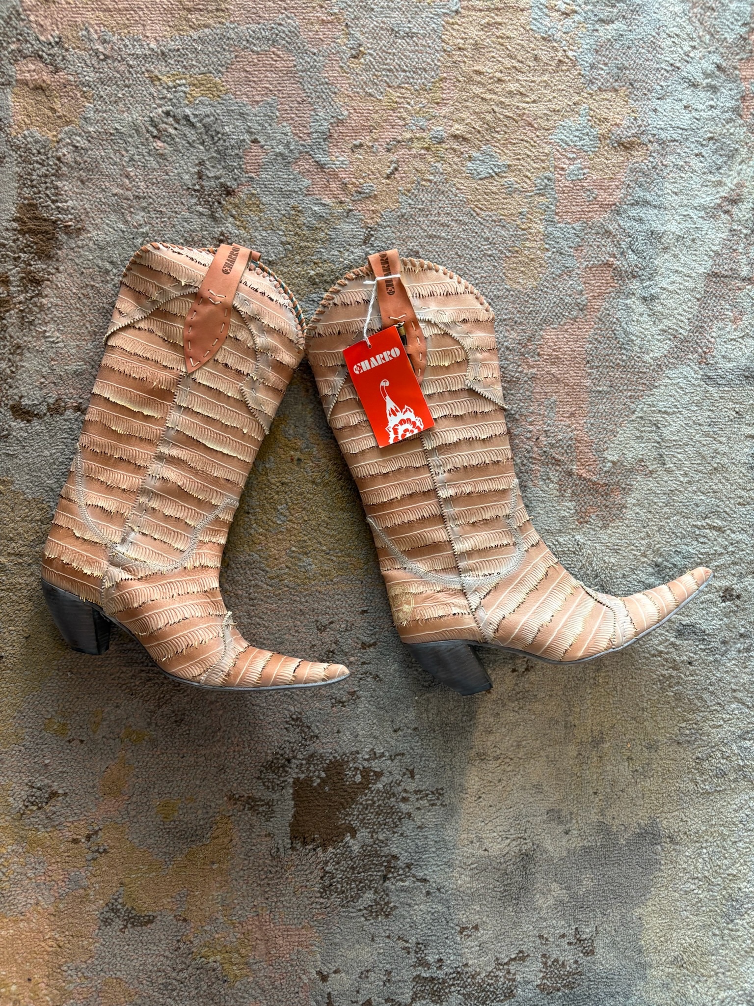 El Charro — Stivali in pelle rosa anni 2000