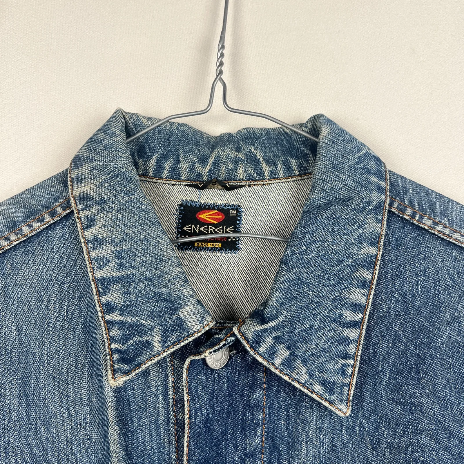 Energie — Giacca denim blu con tasche anni 90
