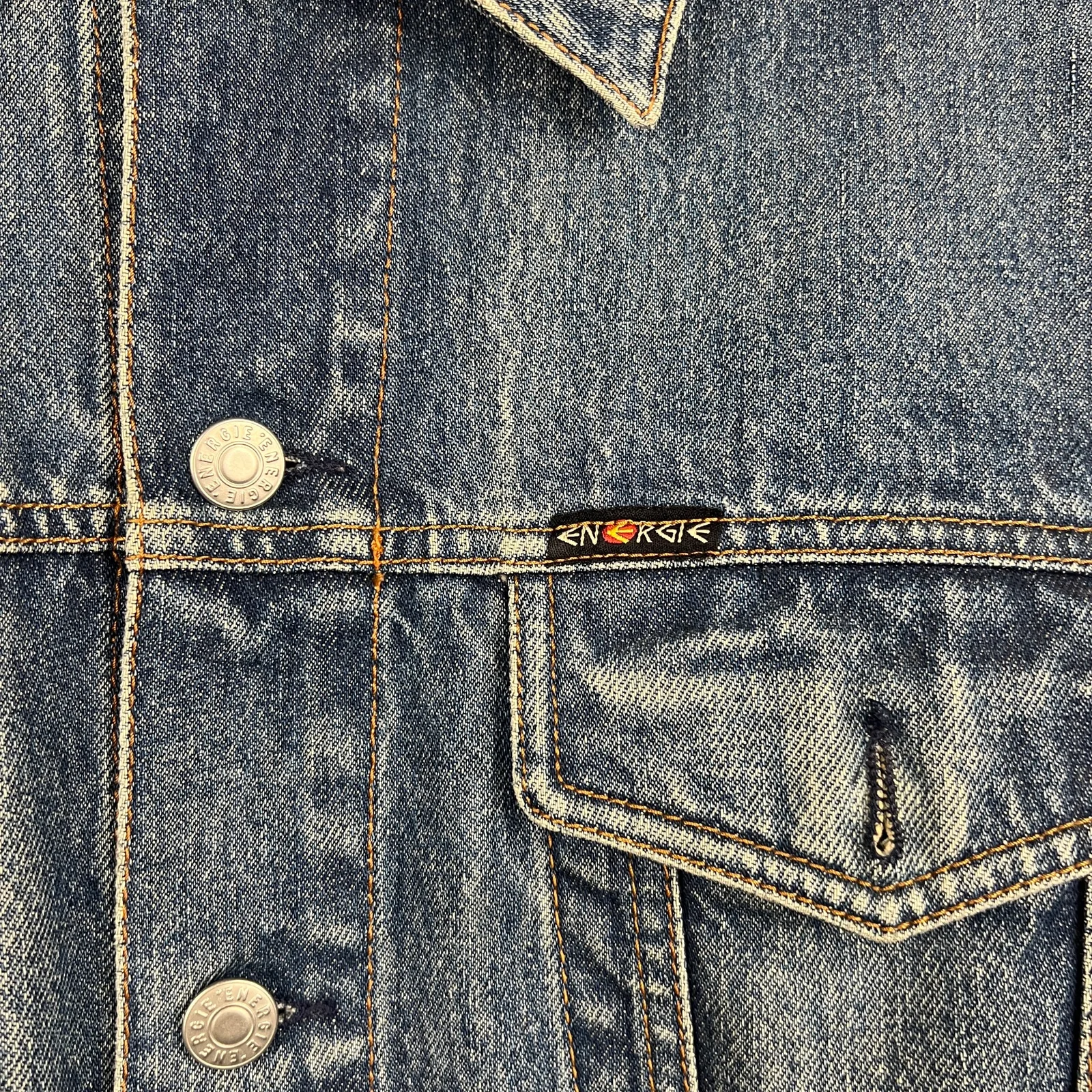 Energie — Giacca denim blu con tasche anni 90