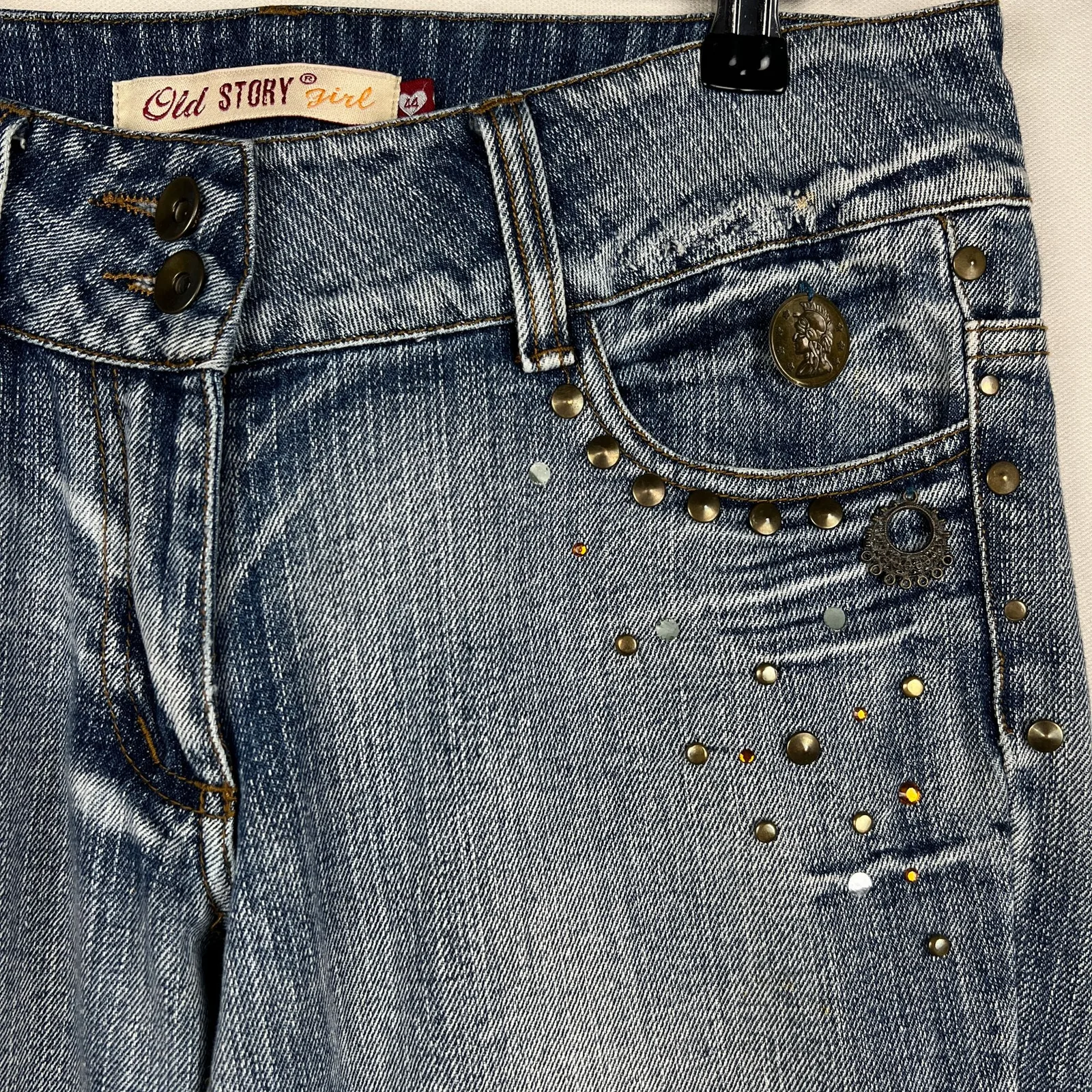 Old STORY — Jeans a zampa d'elefante anni 2000 blu