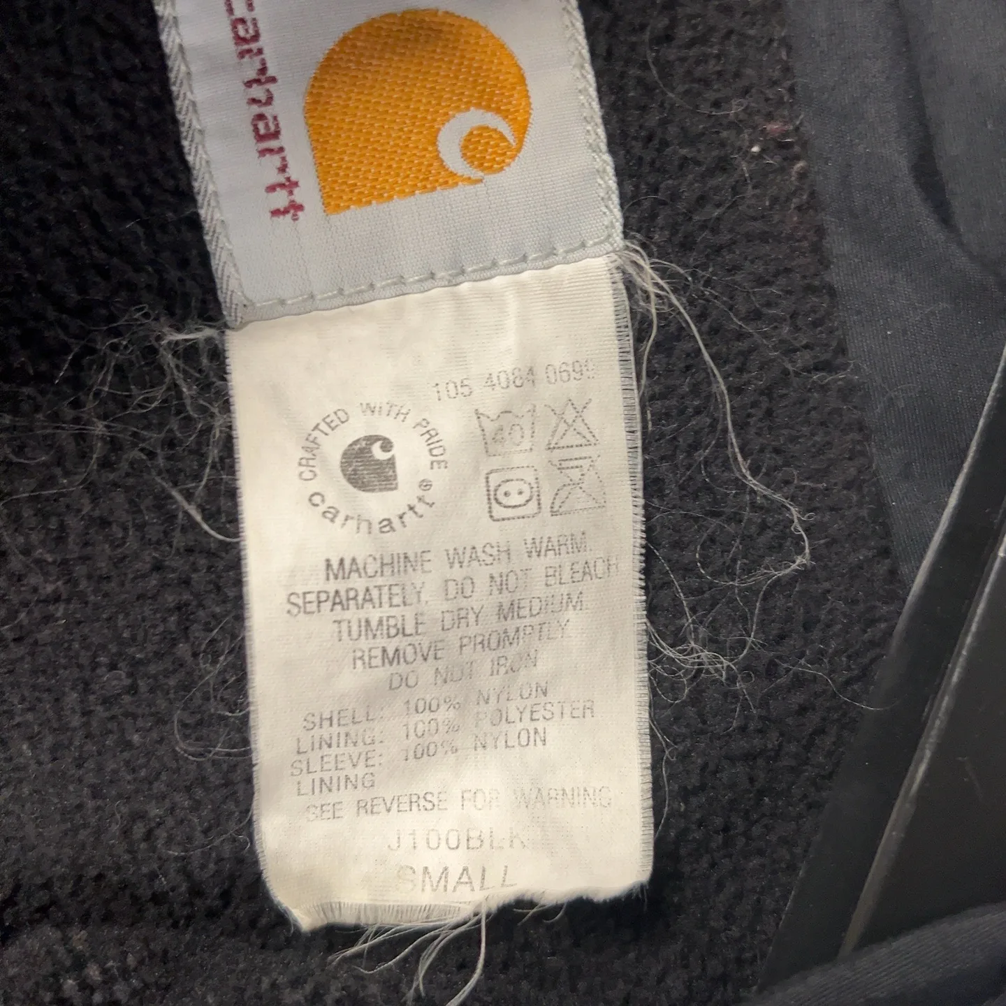 Carhartt — Giacca da lavoro nera con cappuccio e tasche laterali — 3