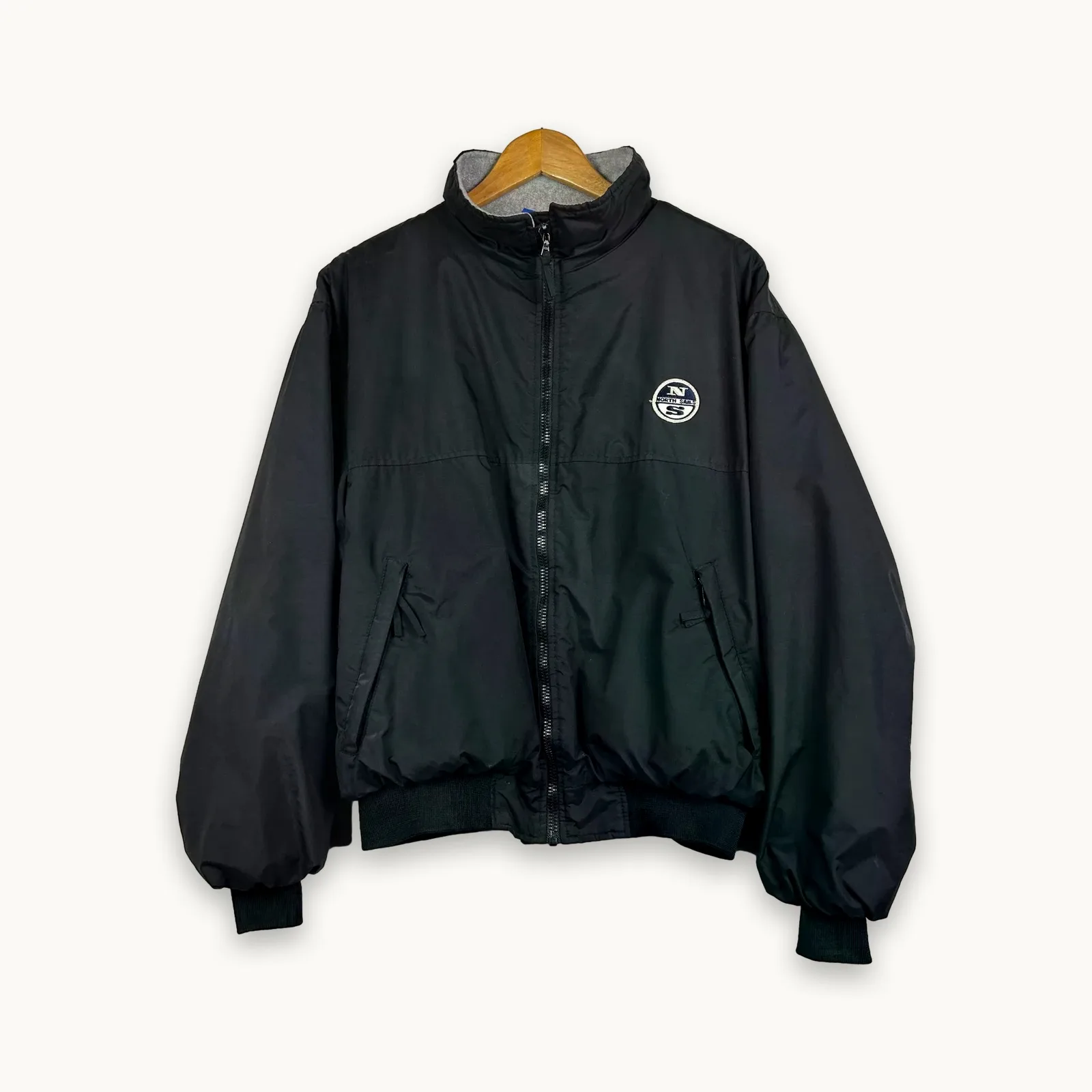 North Sails — Giubbotto impermeabile con fodera in pile grigio