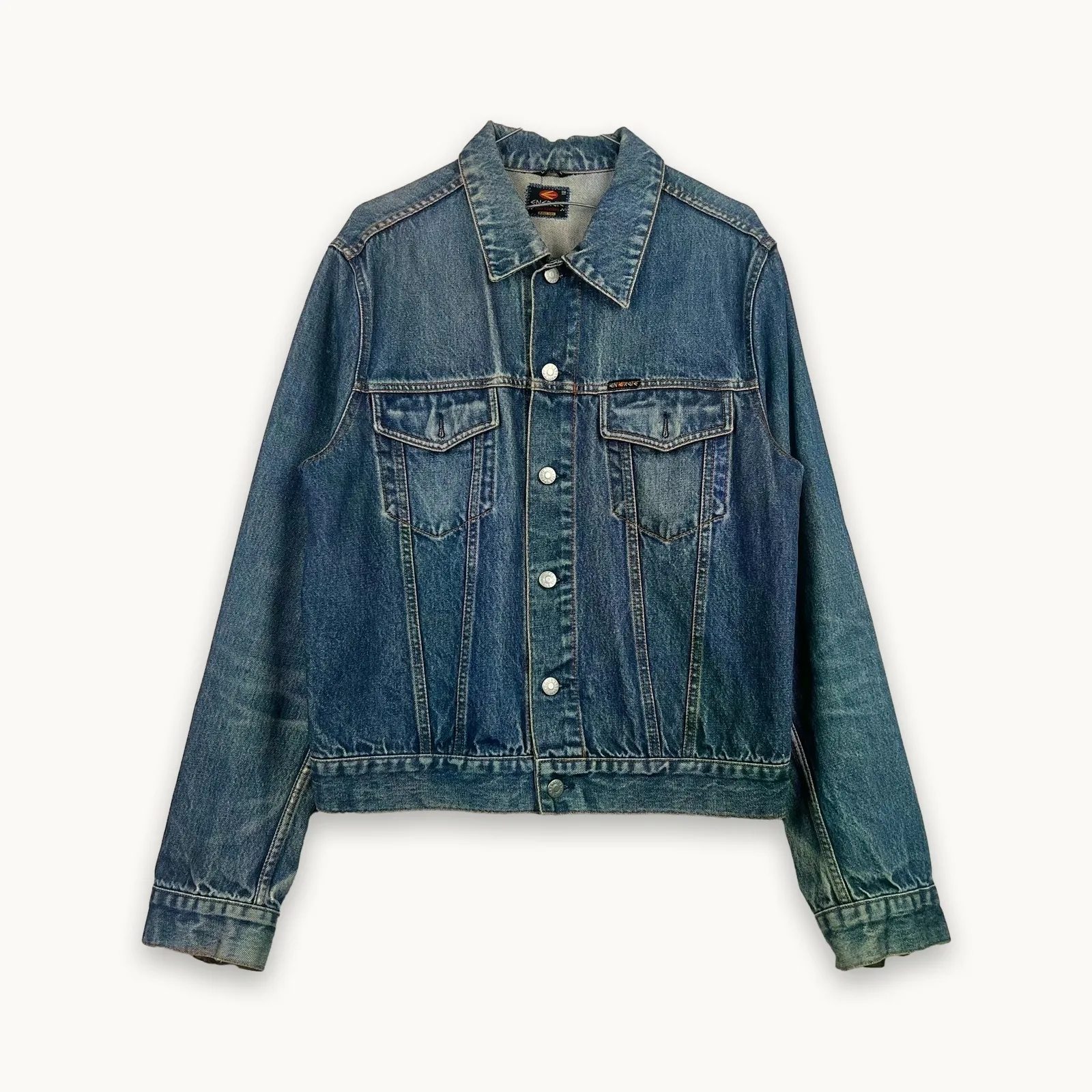 Energie — Giacca denim blu con tasche anni 90