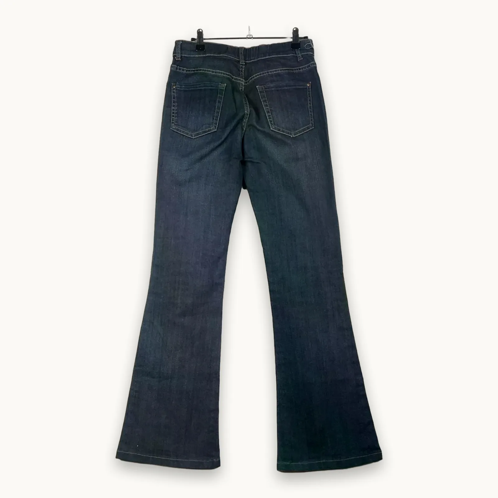 Etam — Jeans donna a zampa vita alta blu