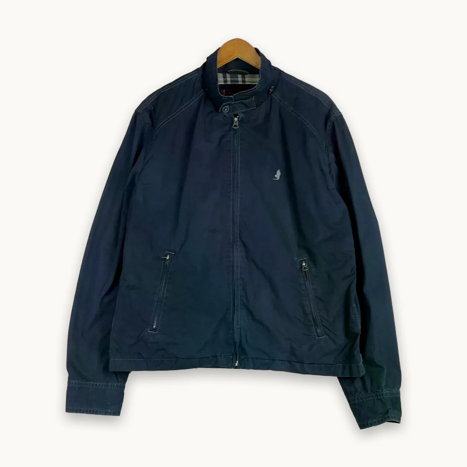 Marlboro Classic MC23 — Giacca a vento blu con zip e tasche laterali