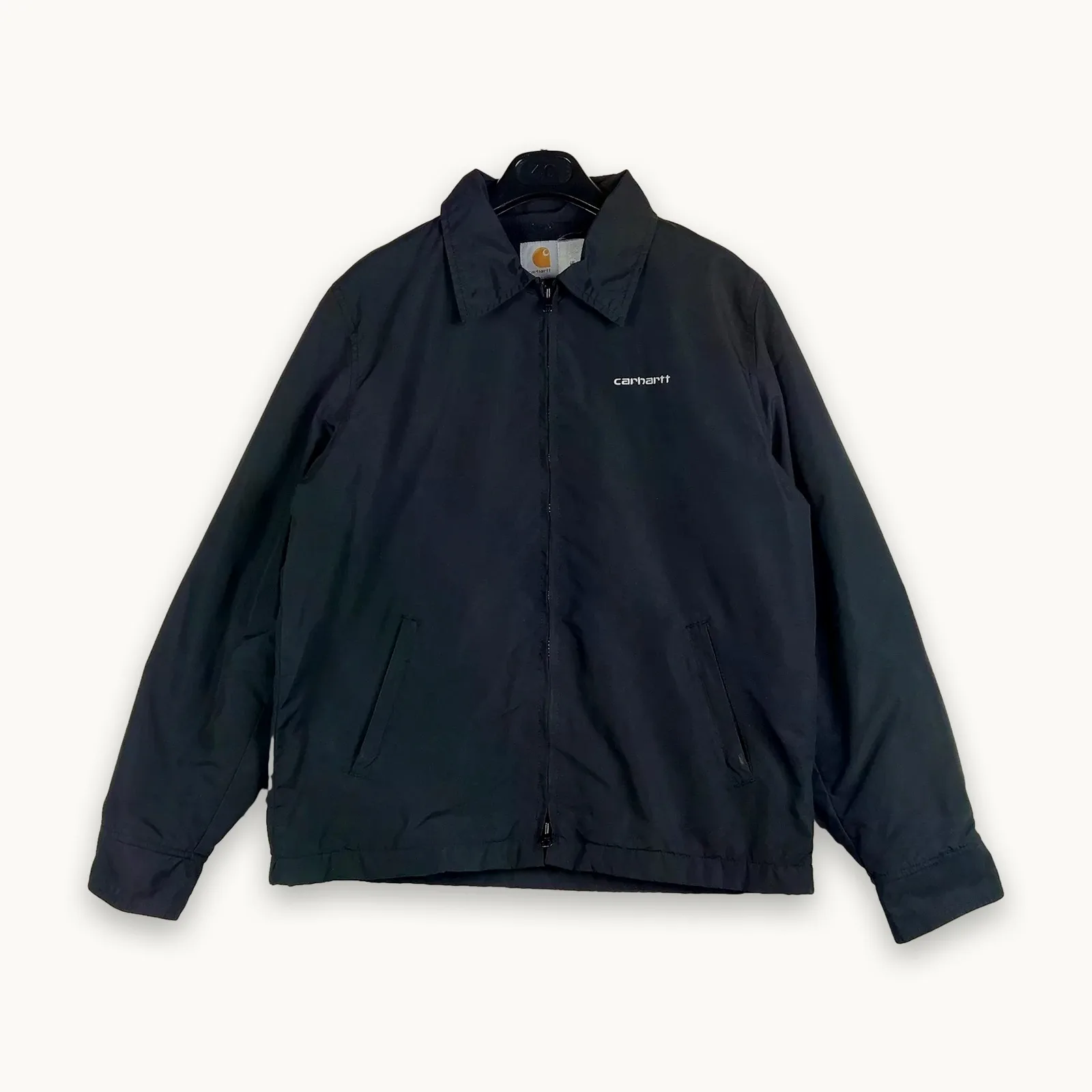 Carhartt — Giacca da lavoro nera con cappuccio e tasche laterali