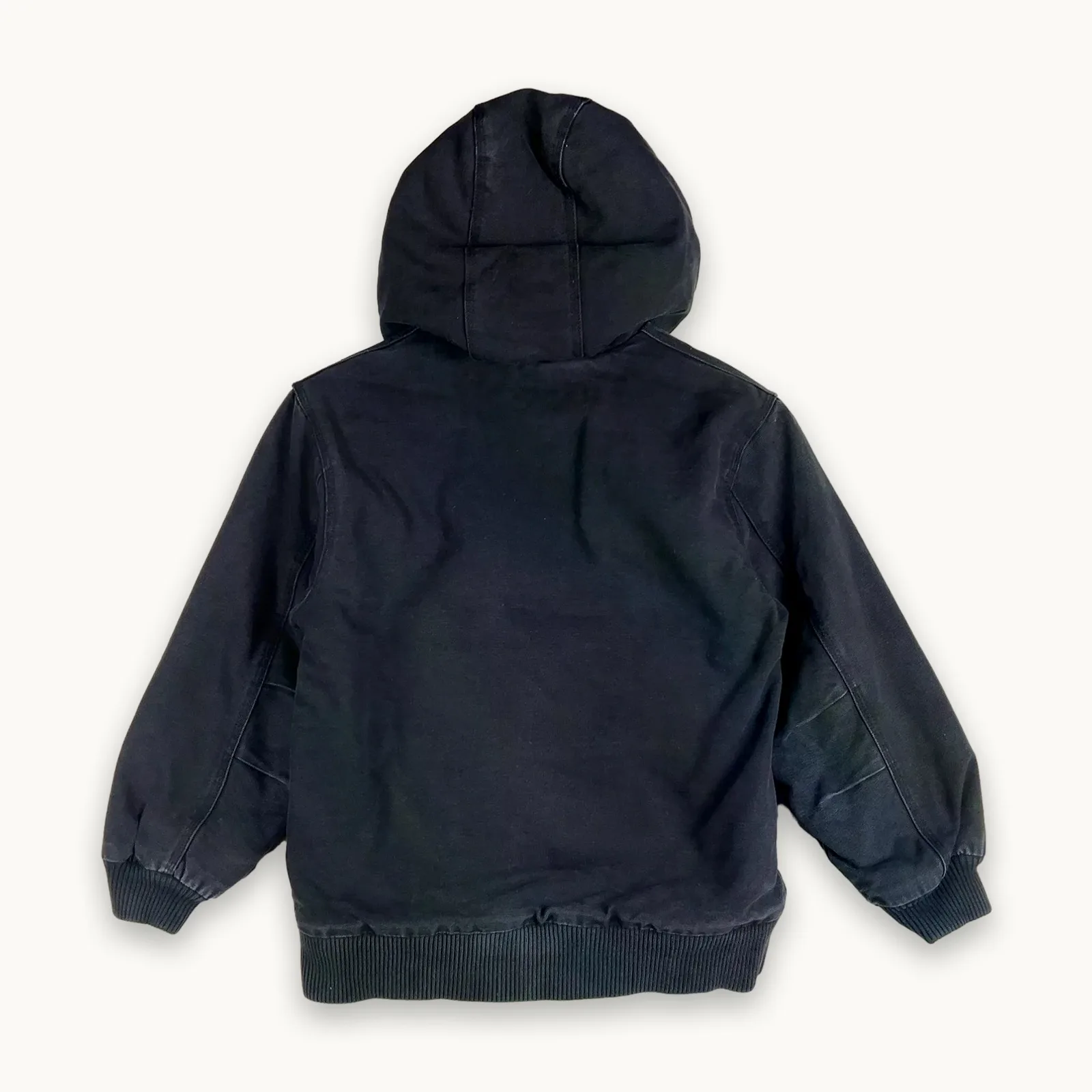 Carhartt Active Jacket — Giacca di jeans nera con cappuccio e tasche a marsupio