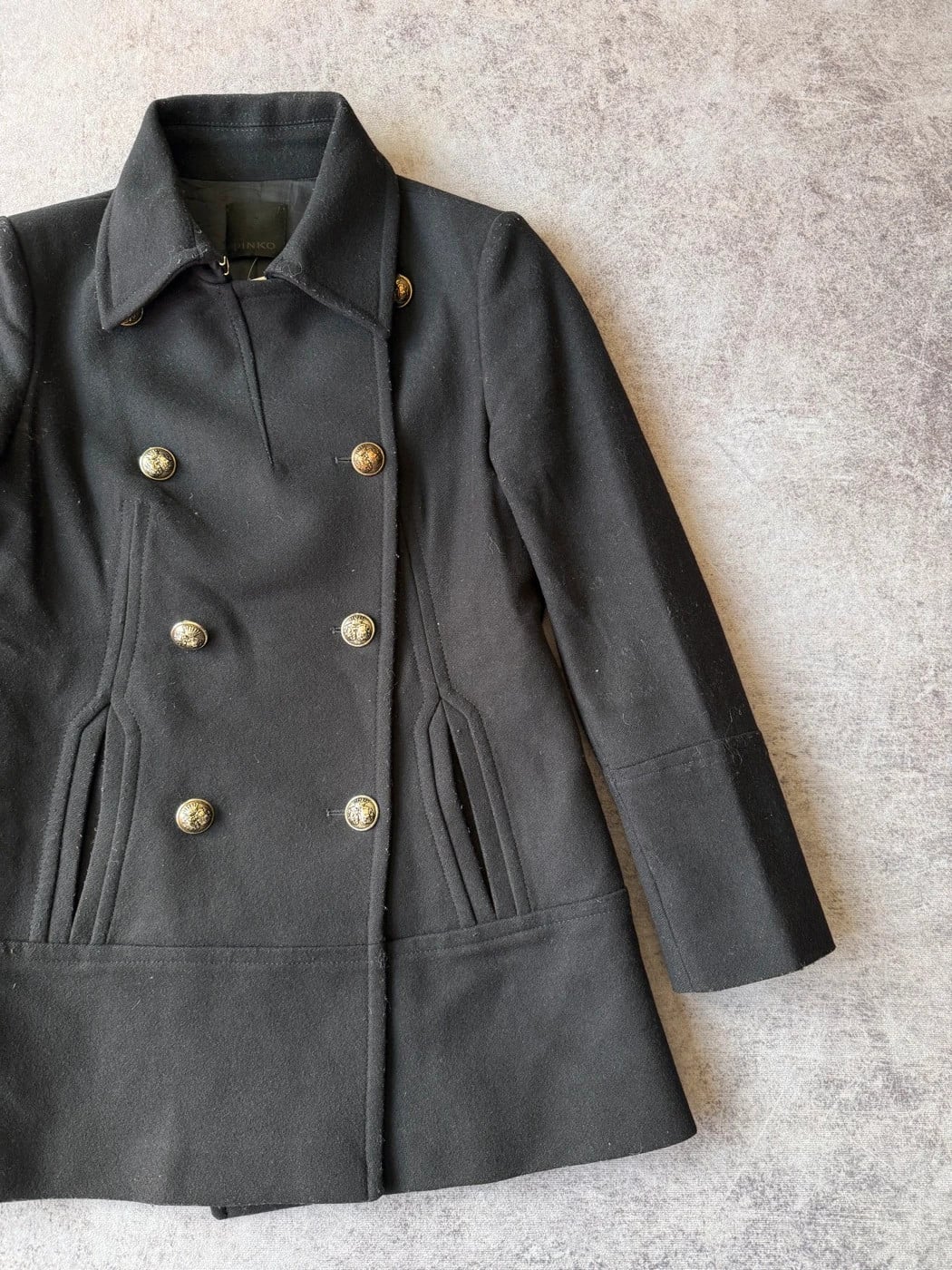 Pinko — Cappotto doppiopetto anni 2000 nero — 3