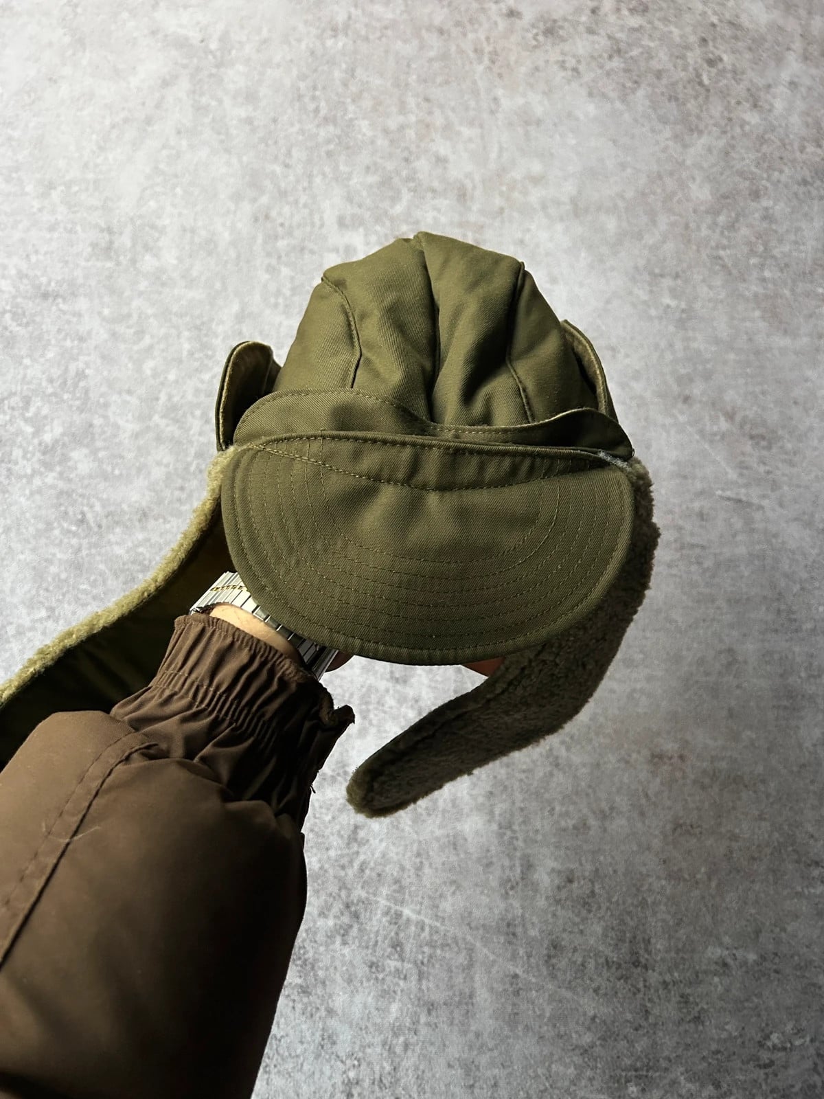 Esercito — Berretto invernale con paraorecchie verde — 2