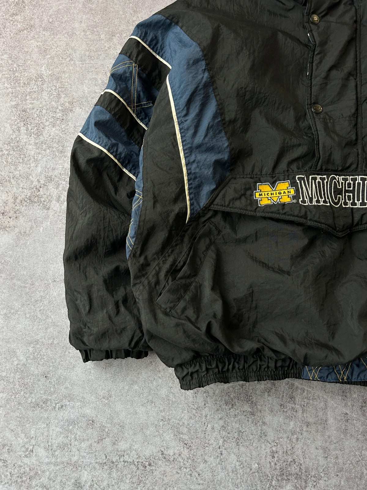 Starter — Giacca a vento Michigan anni 90 nera e blu — 5