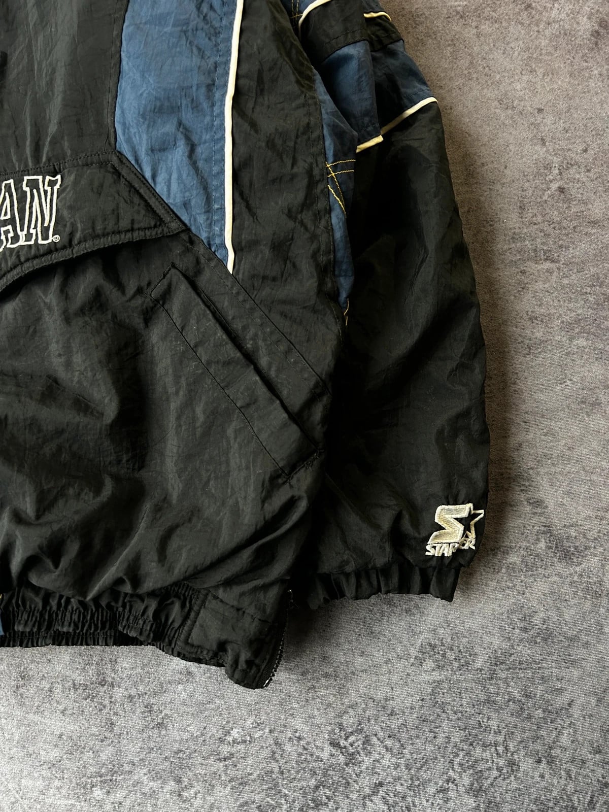 Starter — Giacca a vento Michigan anni 90 nera e blu — 6