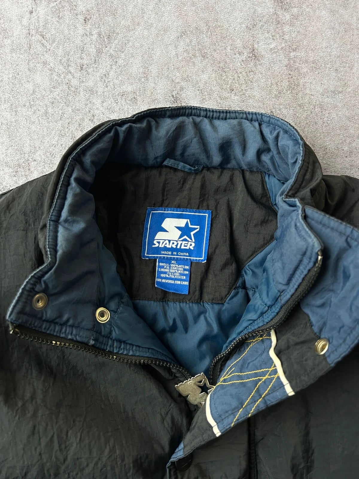 Starter — Giacca a vento Michigan anni 90 nera e blu — 8