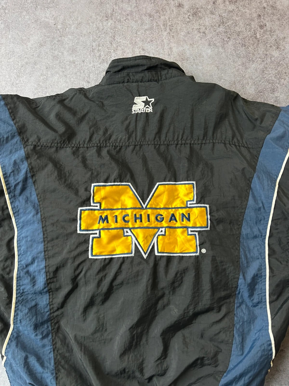 Starter — Giacca a vento Michigan anni 90 nera e blu — 11