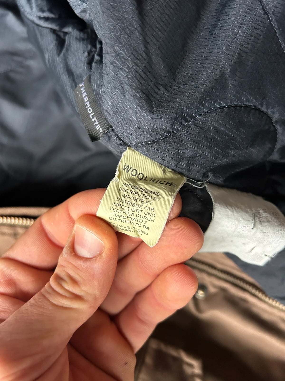 Woolrich — Giacca con cappuccio vintage anni 90 beige — 11