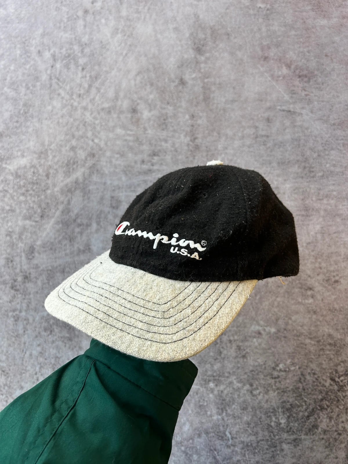 Champion — Cappello in pile vintage anni 90 nero