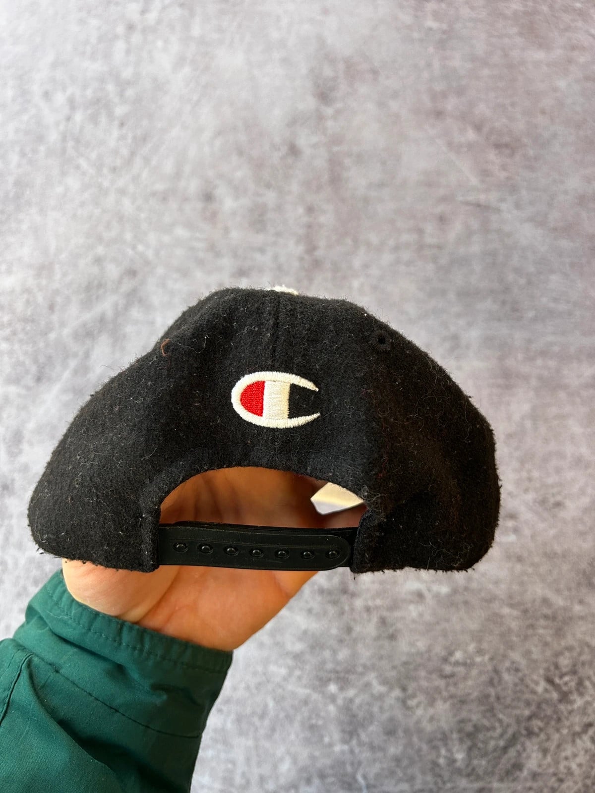 Champion — Cappello in pile vintage anni 90 nero