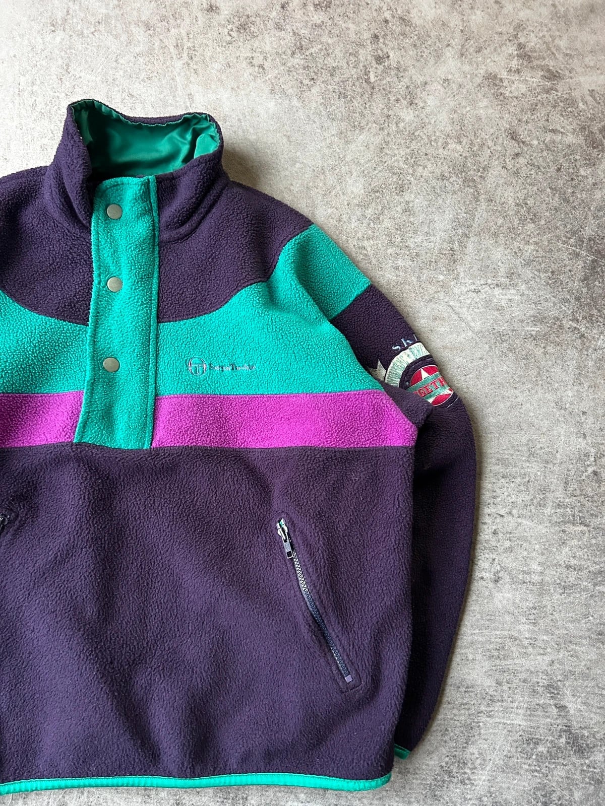Sergio Tacchini — Pile anni 90 viola e verde — 3