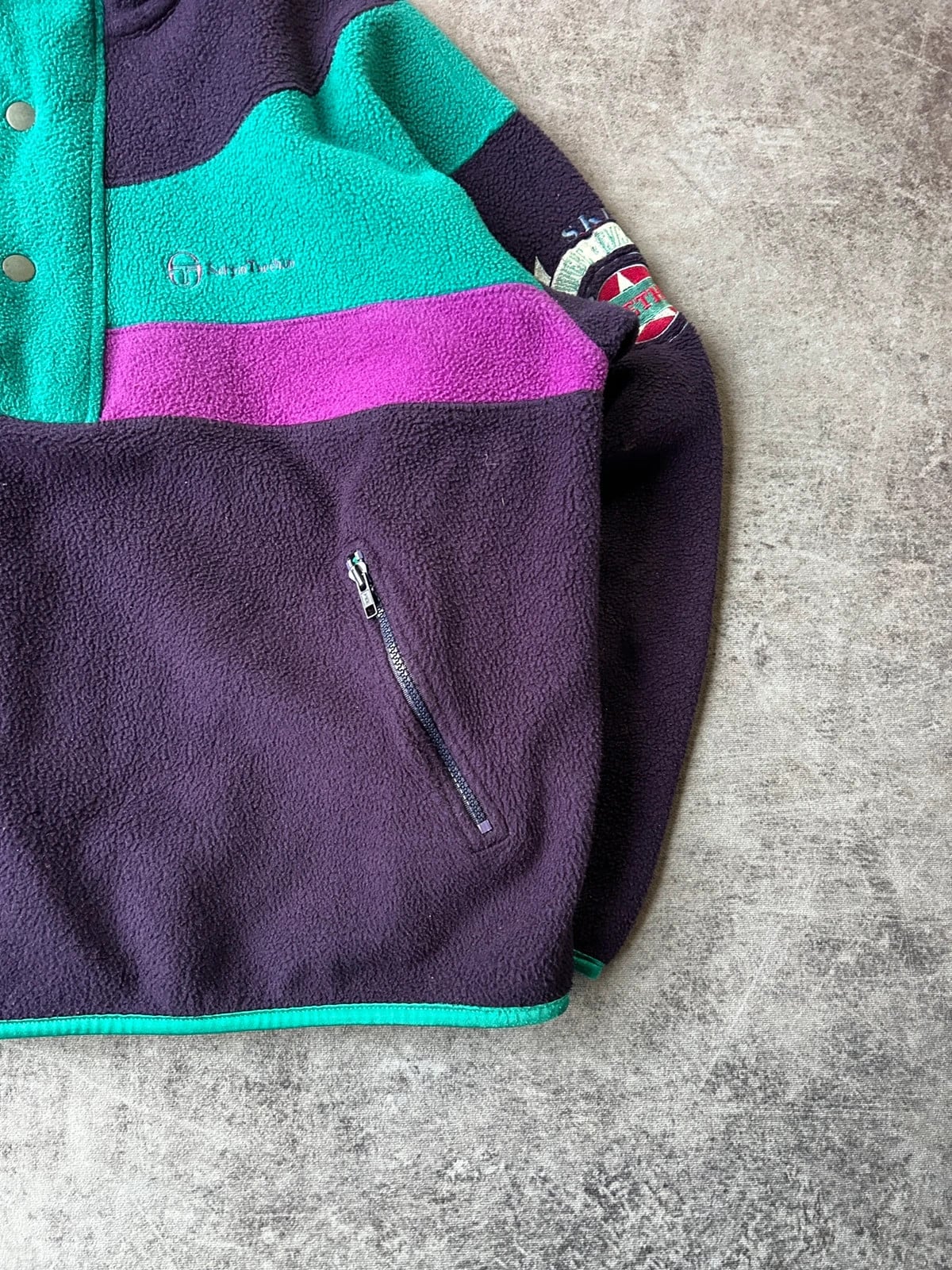 Sergio Tacchini — Pile anni 90 viola e verde — 4