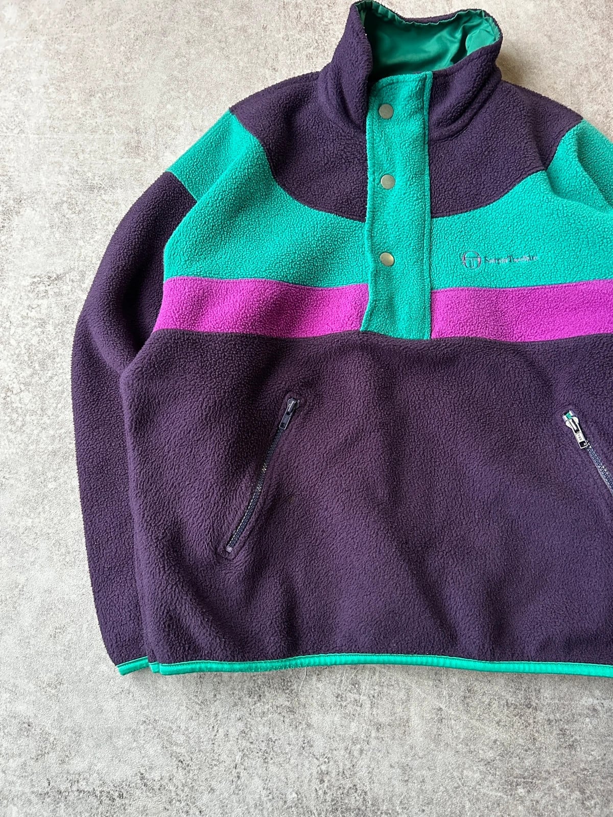 Sergio Tacchini — Pile anni 90 viola e verde — 5