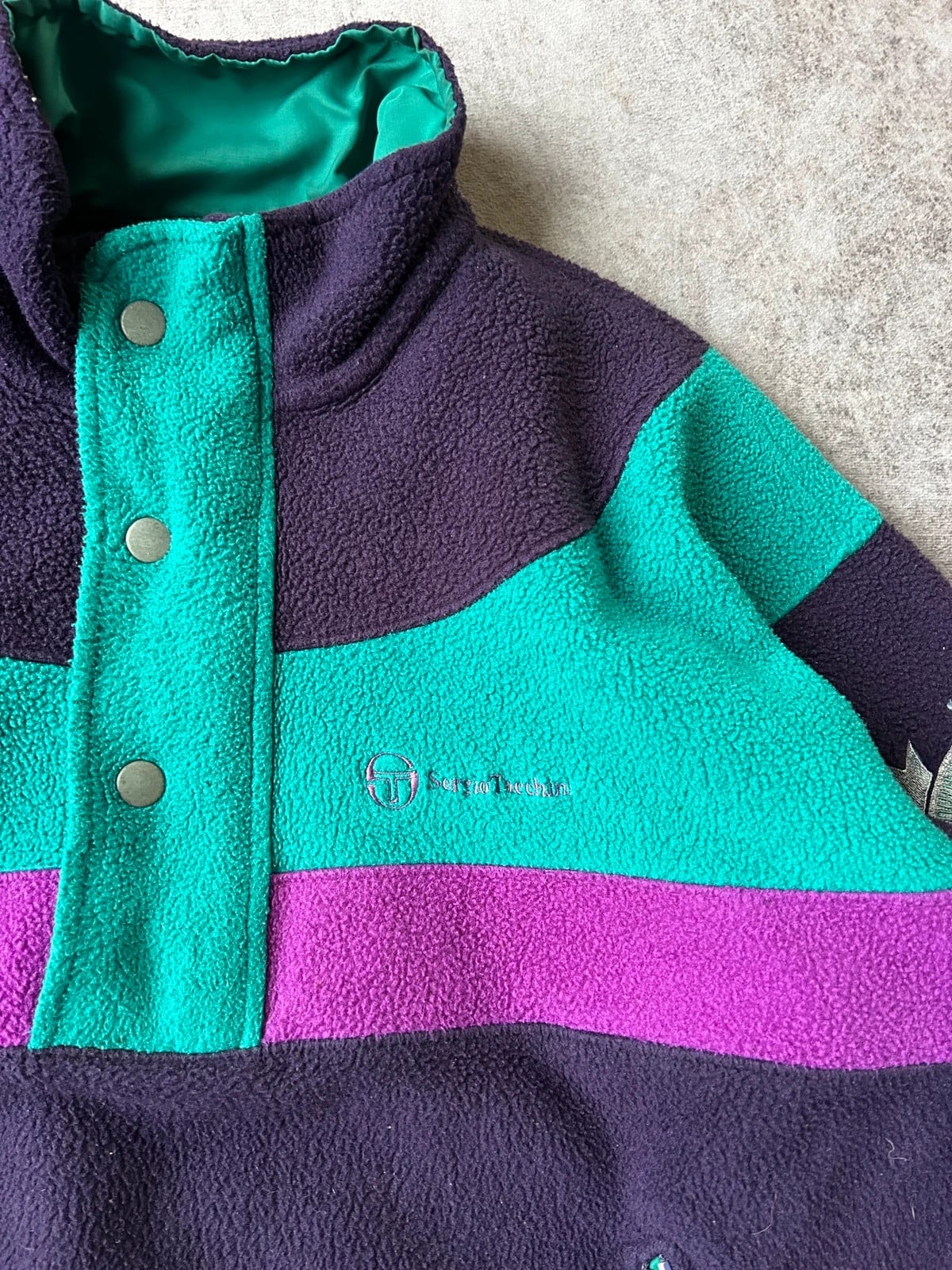 Sergio Tacchini — Pile anni 90 viola e verde — 6