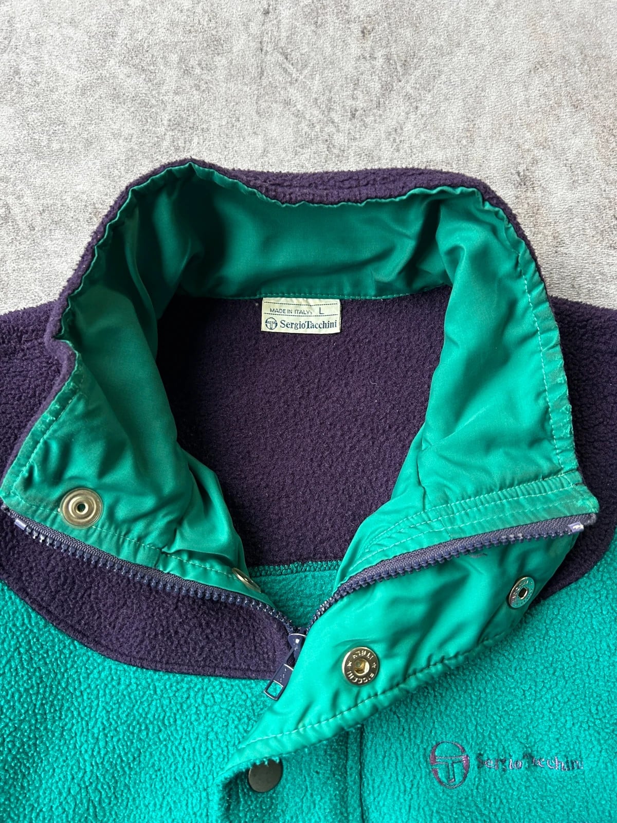 Sergio Tacchini — Pile anni 90 viola e verde — 8