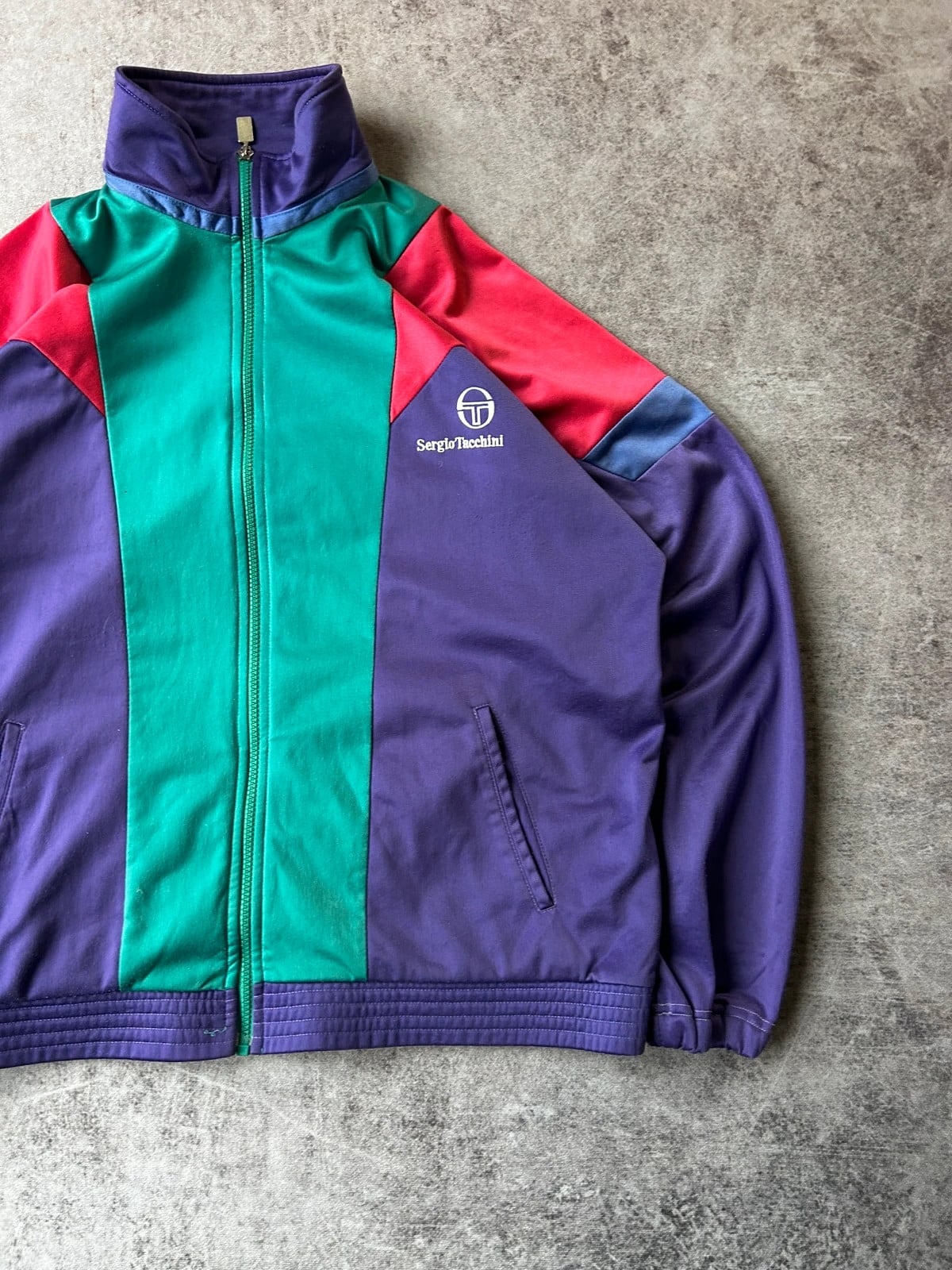 Sergio Tacchini — Tuta sportiva anni 90 viola verde rosso — 3