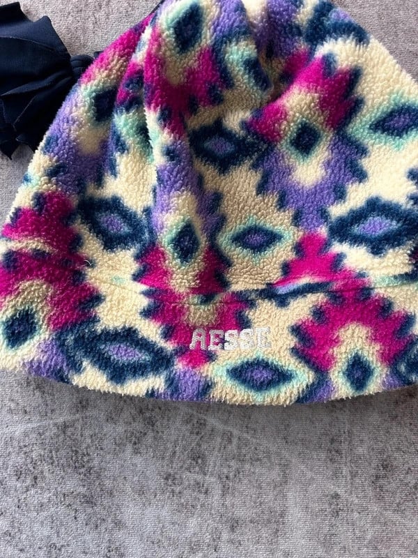 Vintage Dressing — Berretto in pile anni 90 multicolore — 2