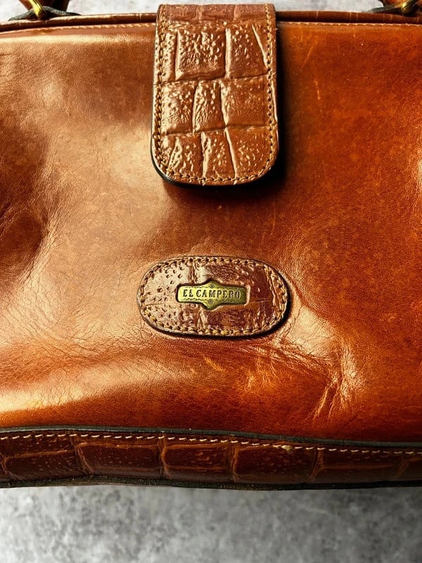 El Campero — Borsa in pelle vintage anni 80 marrone