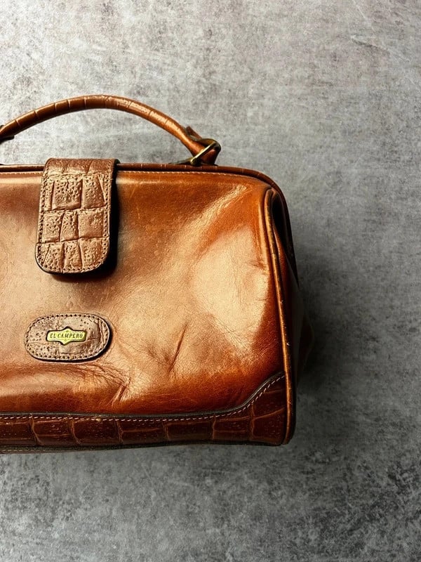 El Campero — Borsa in pelle vintage anni 80 marrone
