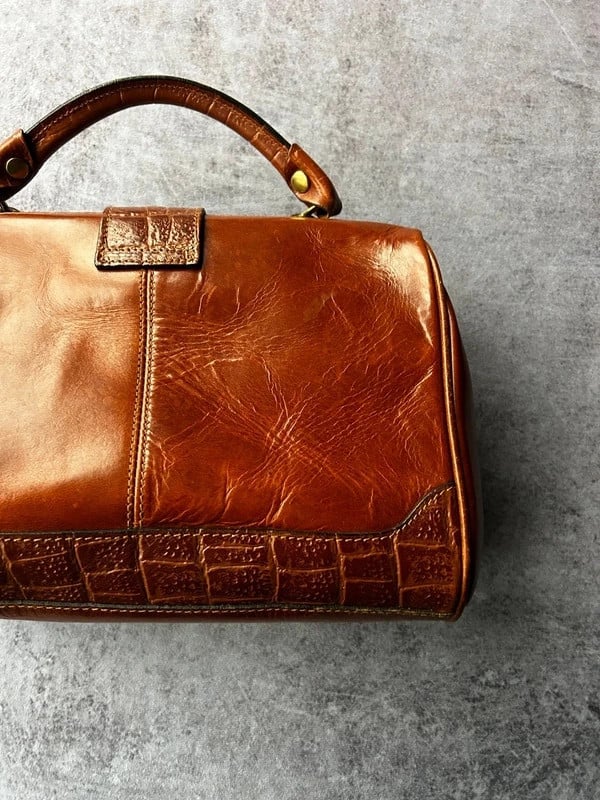 El Campero — Borsa in pelle vintage anni 80 marrone — 7