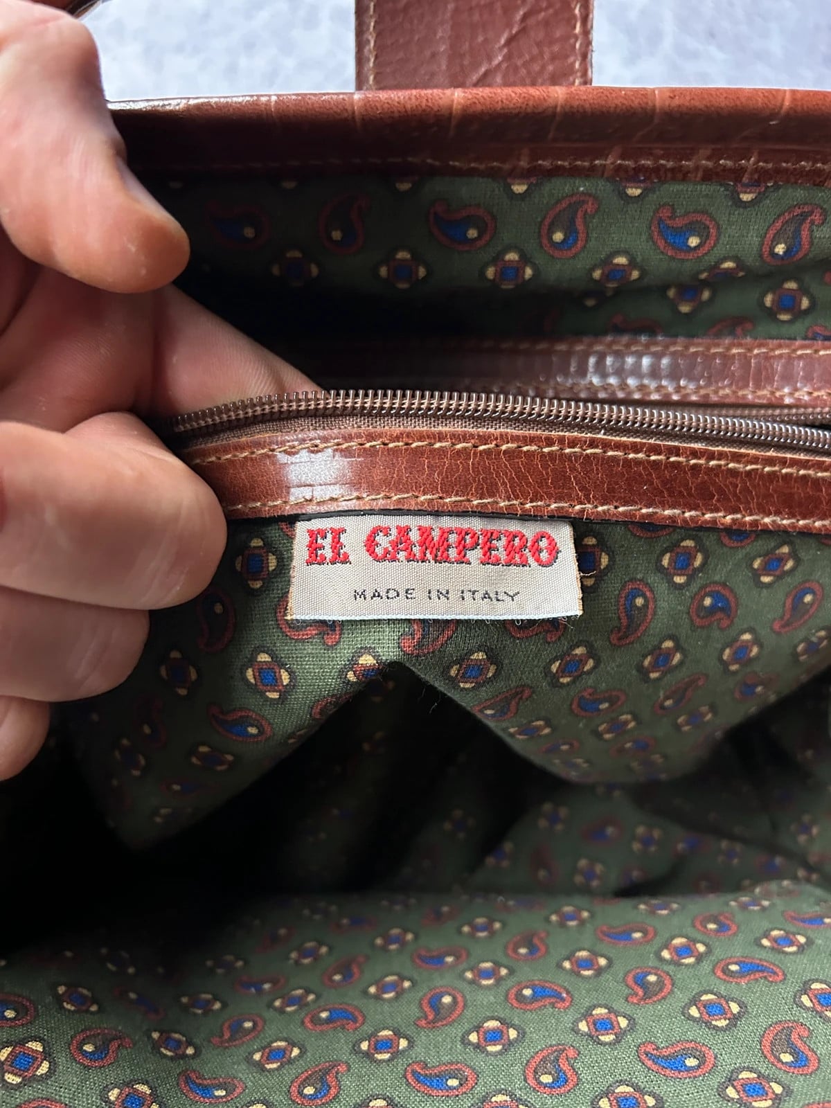 El Campero — Borsa in pelle vintage anni 80 marrone — 9