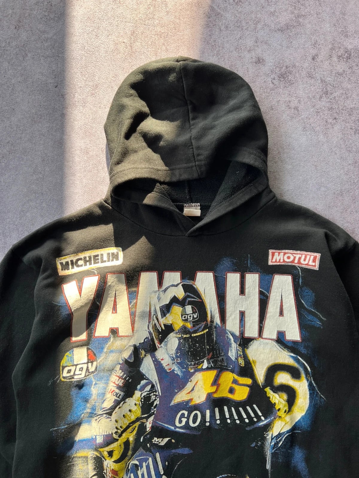 Valentino Rossi — Felpa con cappuccio vintage anni 2000 nera — 2