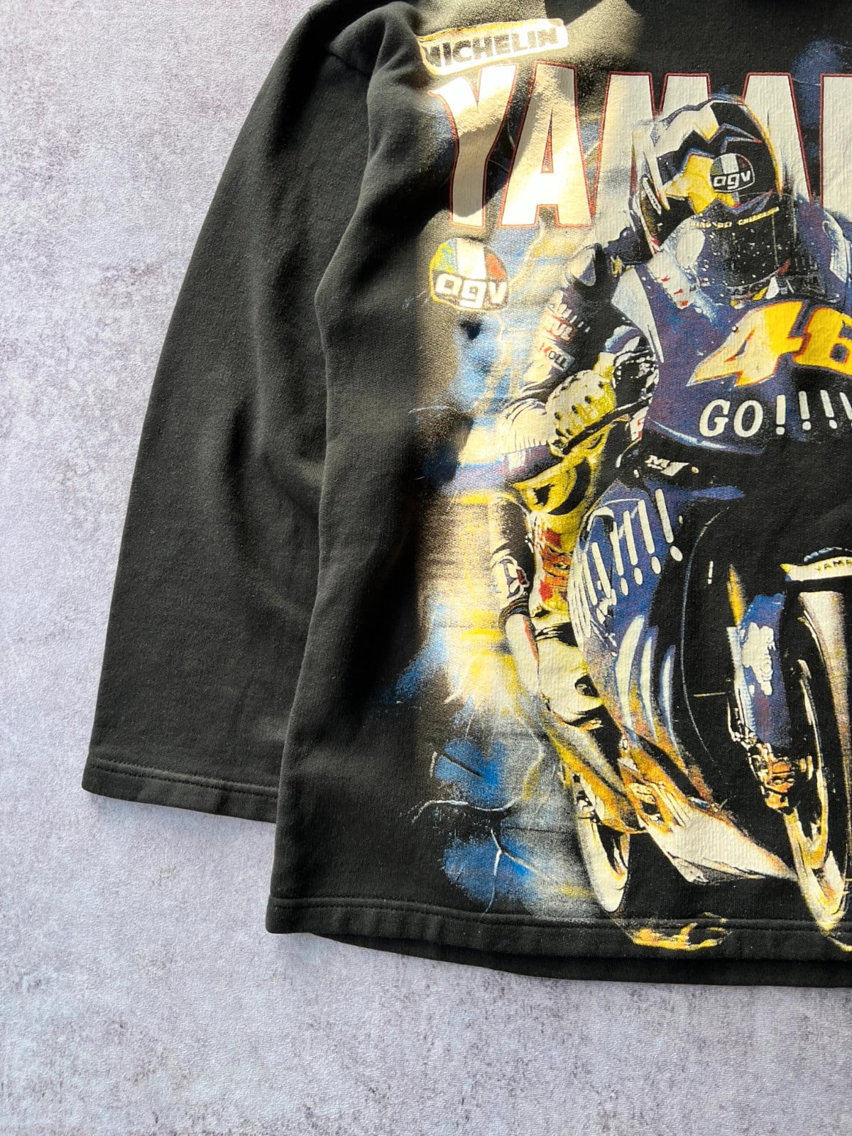 Valentino Rossi — Felpa con cappuccio vintage anni 2000 nera — 3