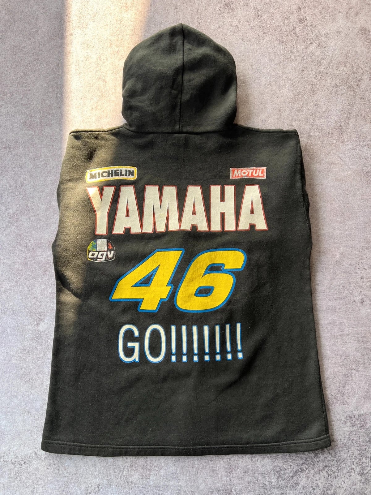 Valentino Rossi — Felpa con cappuccio vintage anni 2000 nera — 5