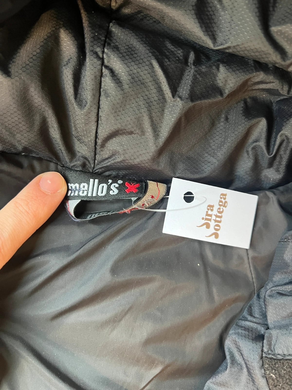 Mello's — Giacca piumino con cappuccio anni recenti nera