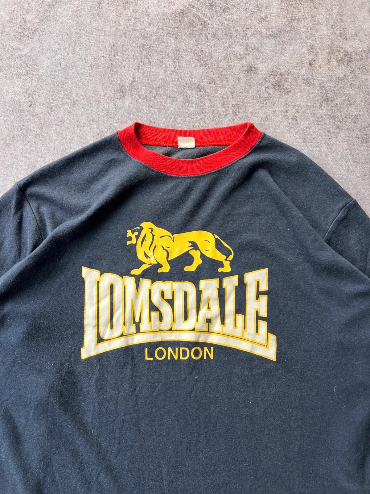 Lonsdale — Maglietta a maniche lunghe anni 2000 gialla e blu