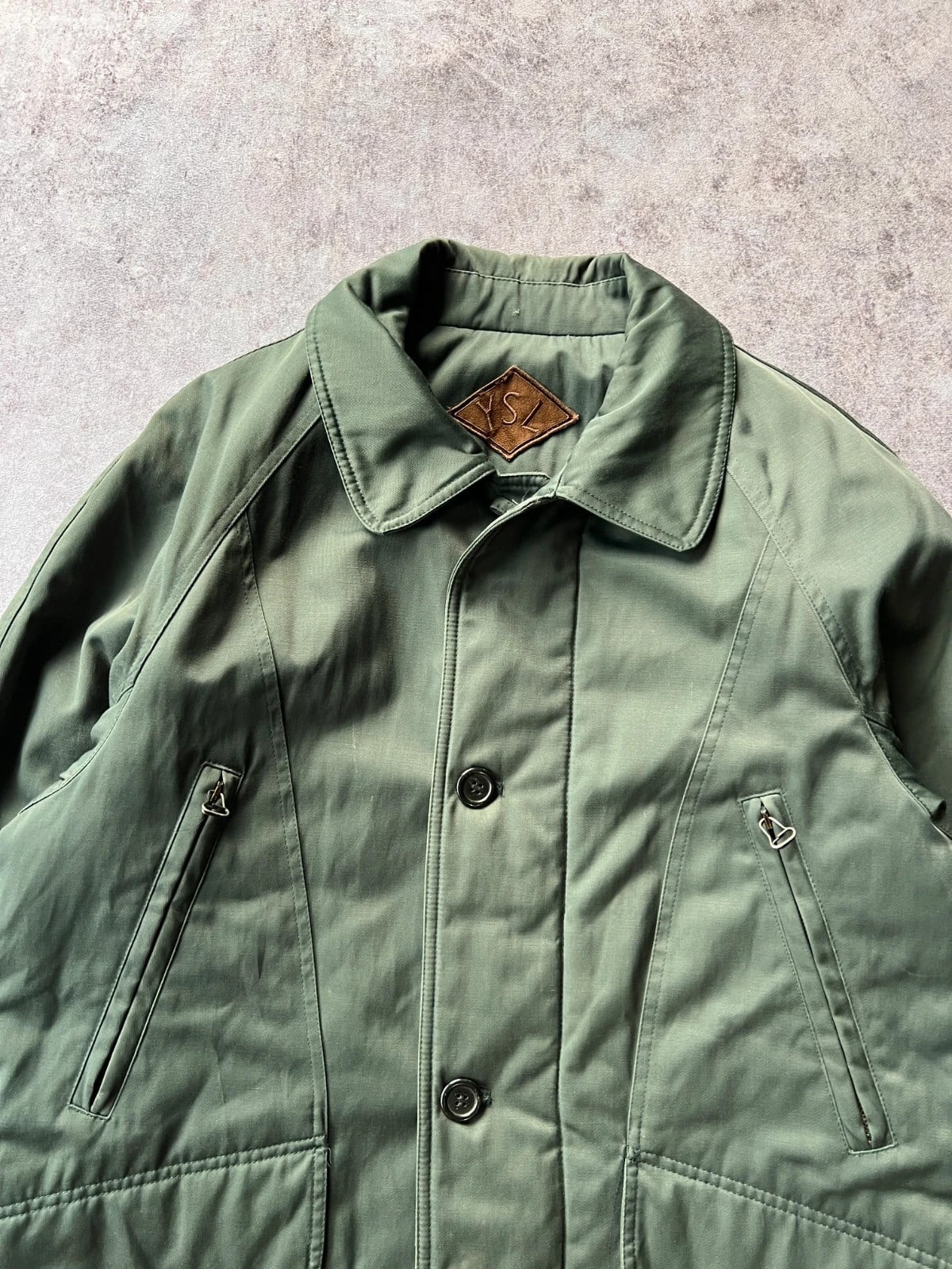 Saint Laurent — Giacca in nylon verde militare anni 90 — 2