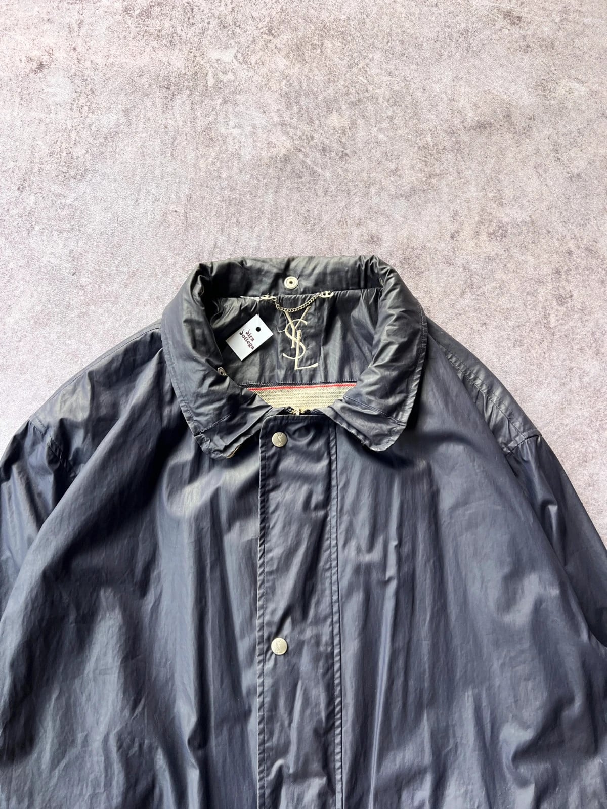Saint Laurent — Giacca in nylon anni 90 blu scuro — 4