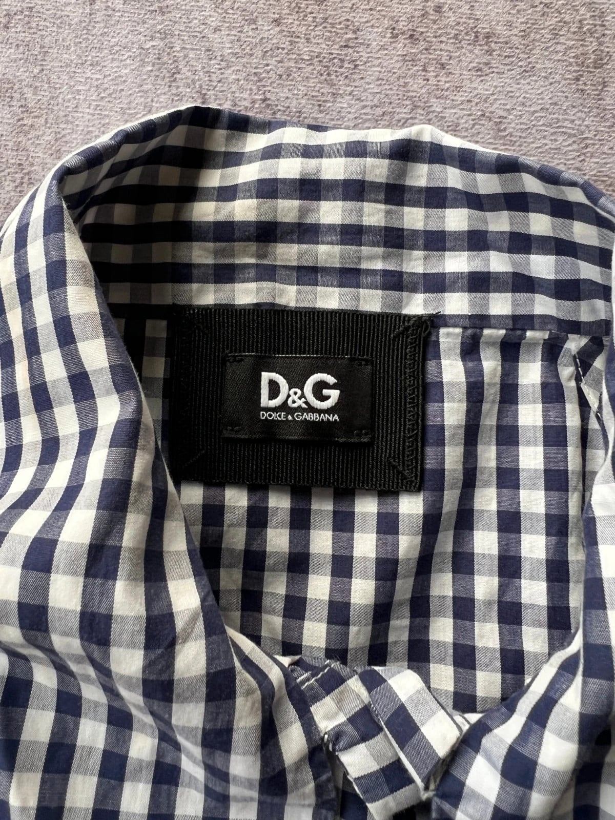 D&G — Camicia senza maniche a quadri anni 2000 blu e bianco — 4