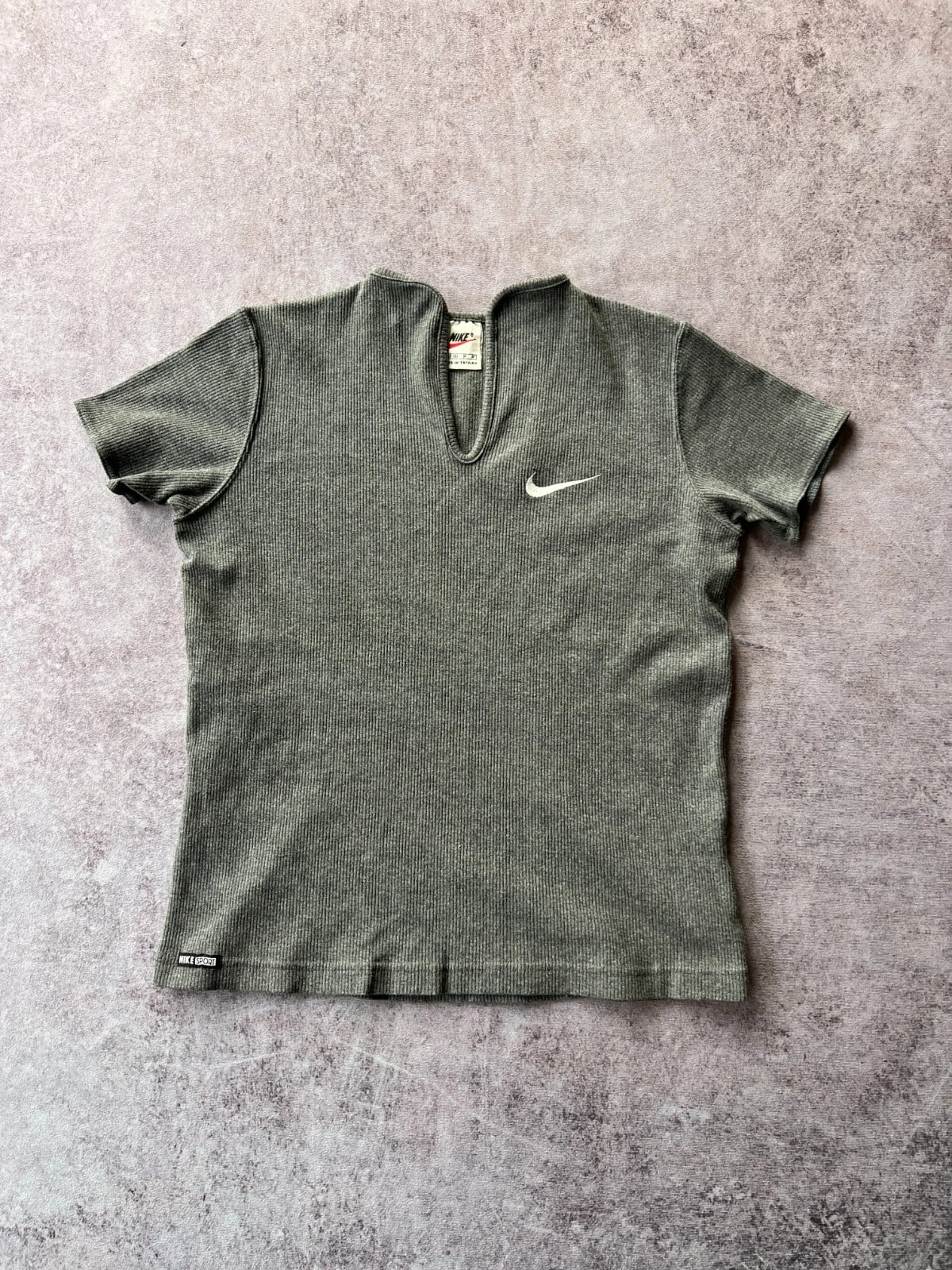 Nike — Maglia a coste anni 90 grigia