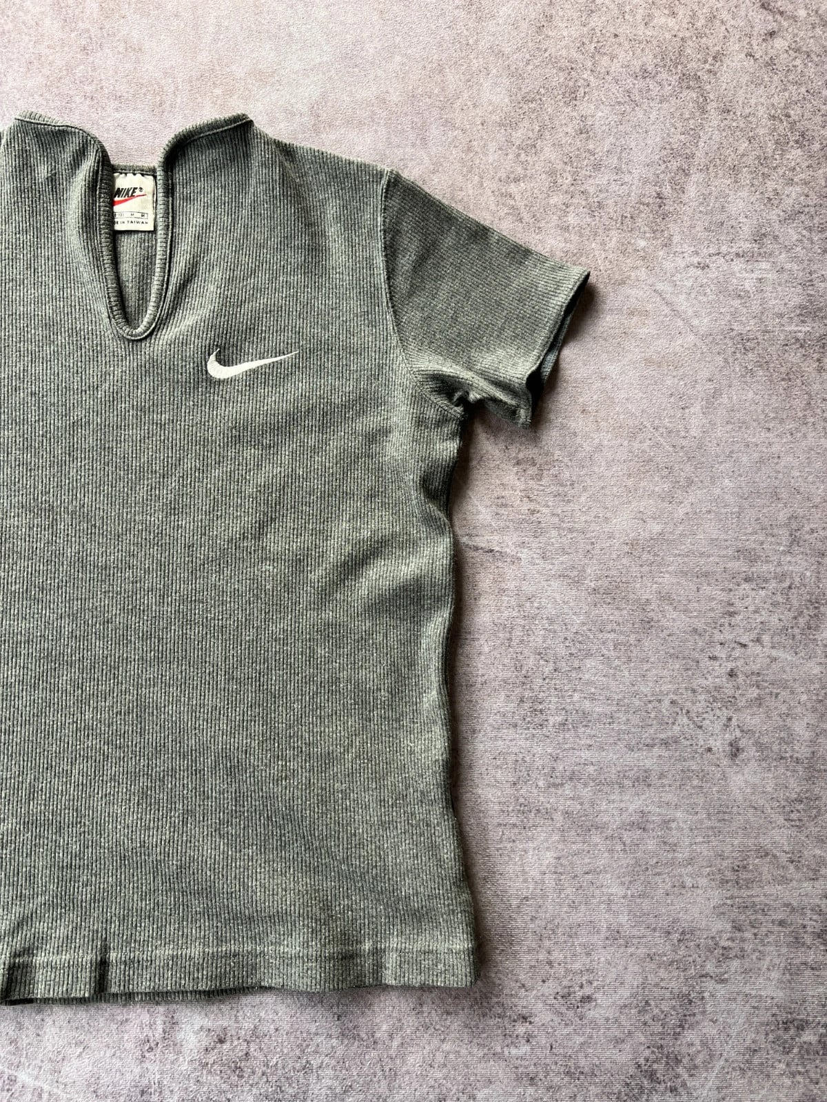 Nike — Maglia a coste anni 90 grigia