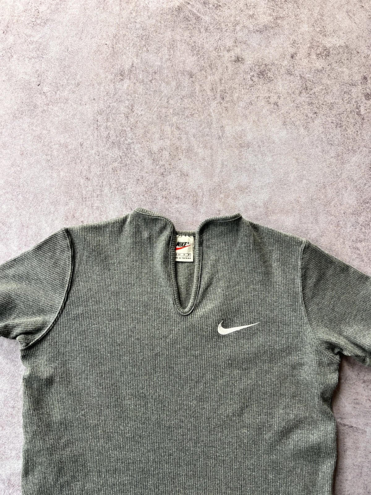 Nike — Maglia a coste anni 90 grigia