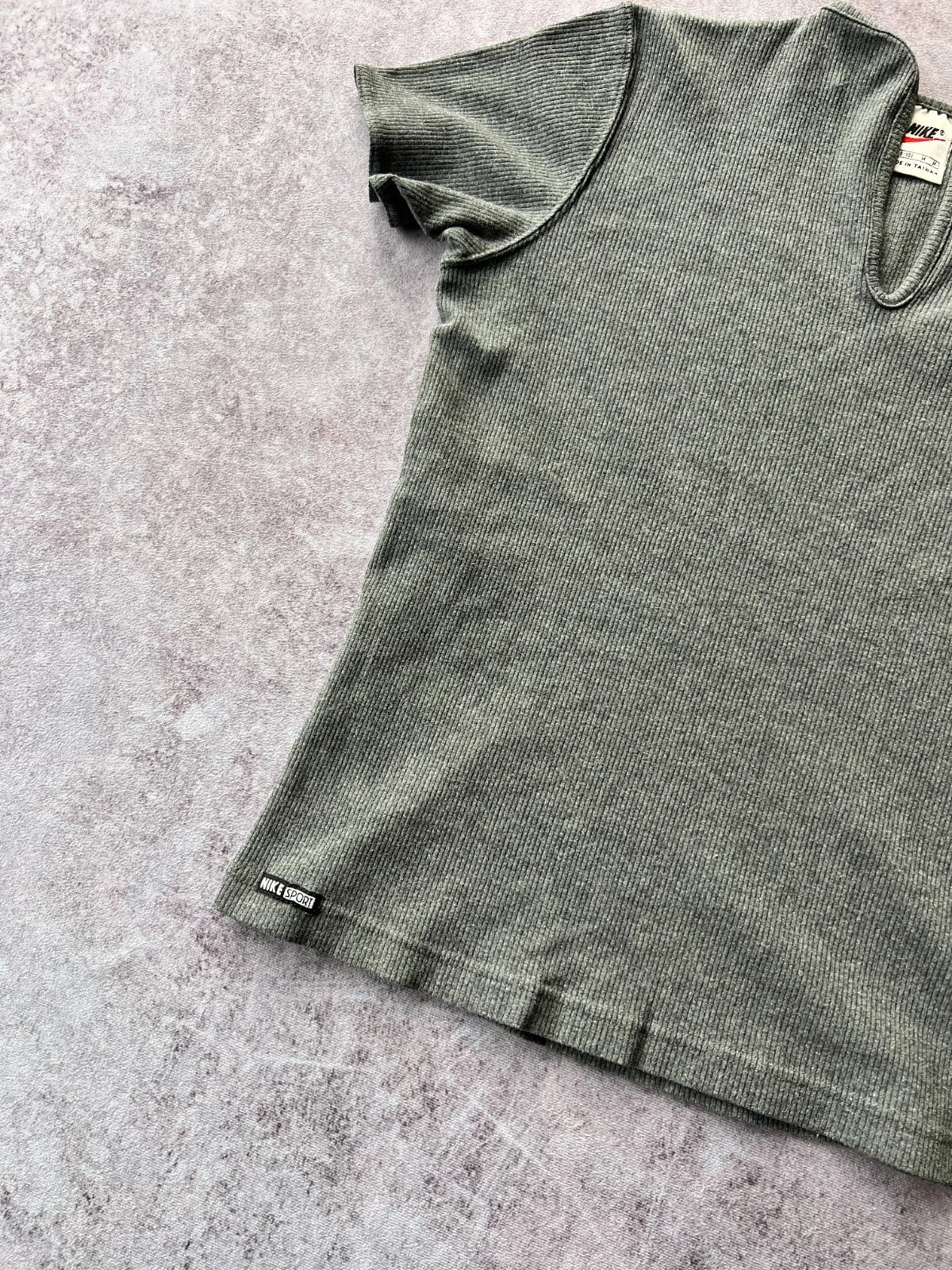 Nike — Maglia a coste anni 90 grigia