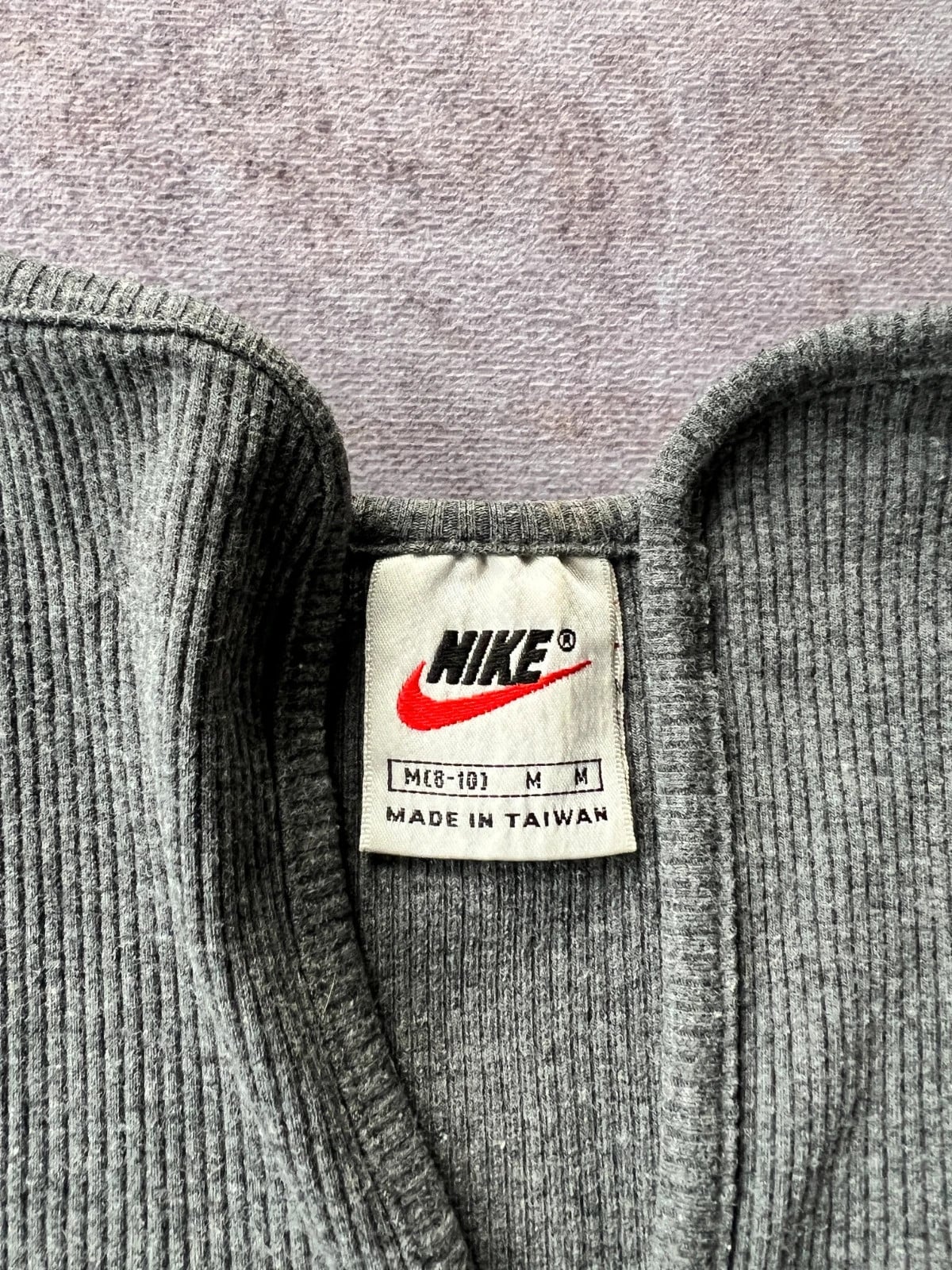 Nike — Maglia a coste anni 90 grigia