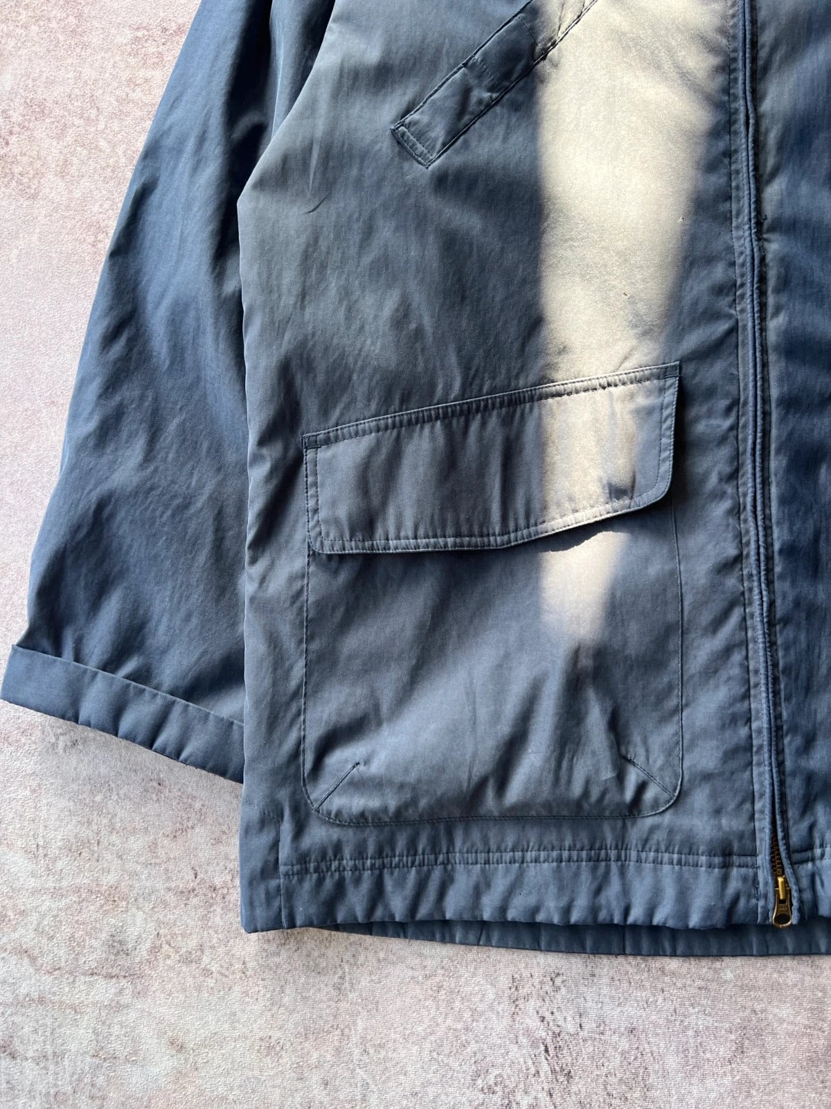 Timberland — Giacca blu vintage anni 90 con colletto beige — 2
