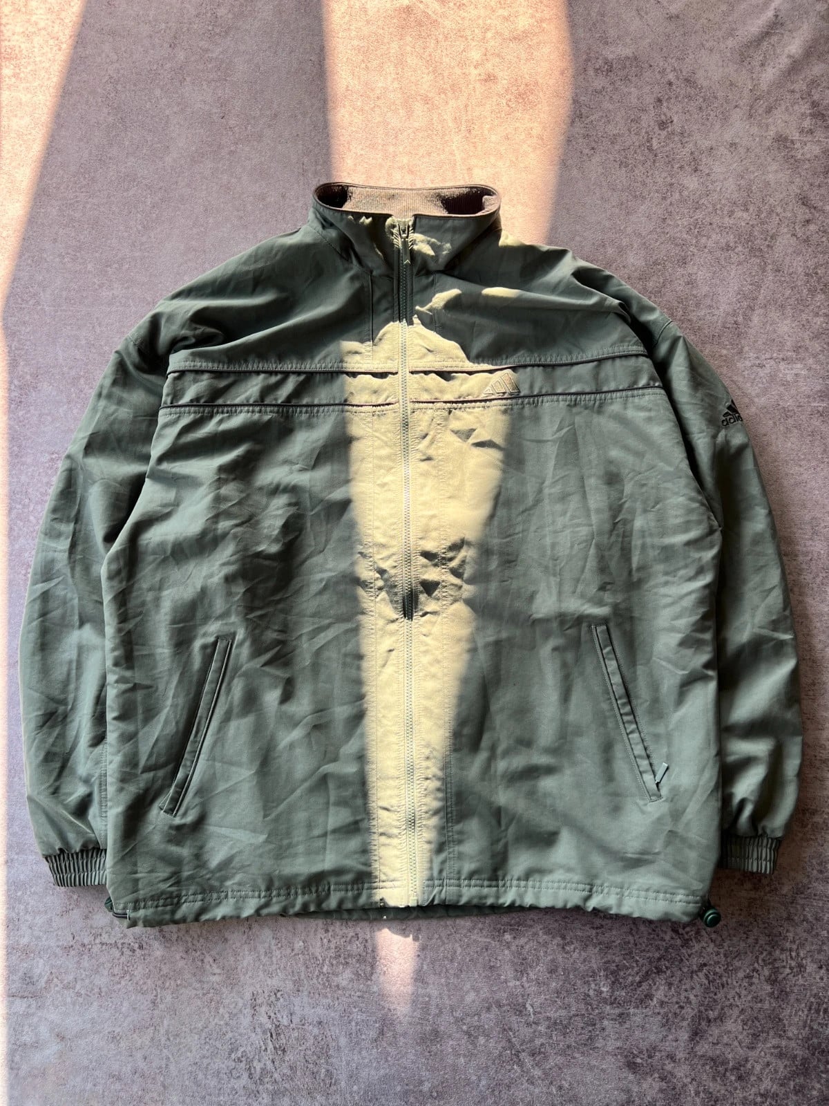 Adidas — Felpa sportiva con zip anni 2000 verde