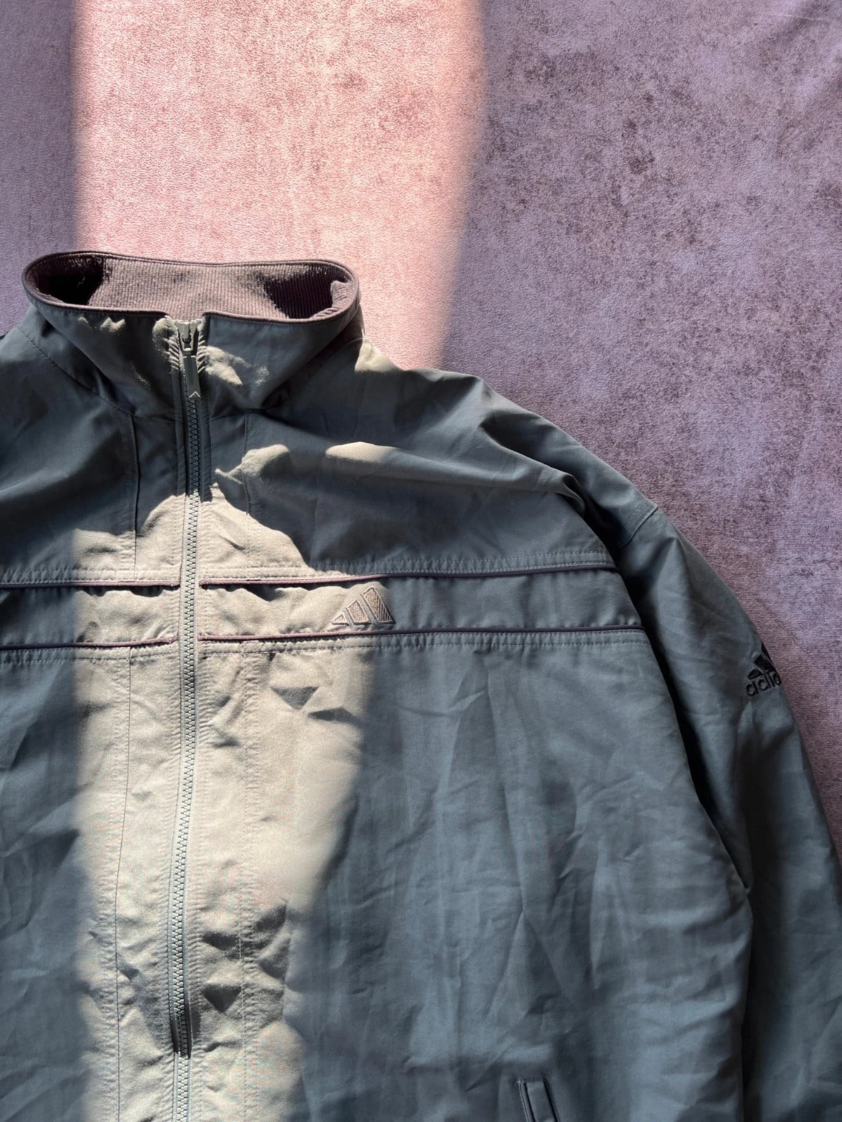 Adidas — Felpa sportiva con zip anni 2000 verde