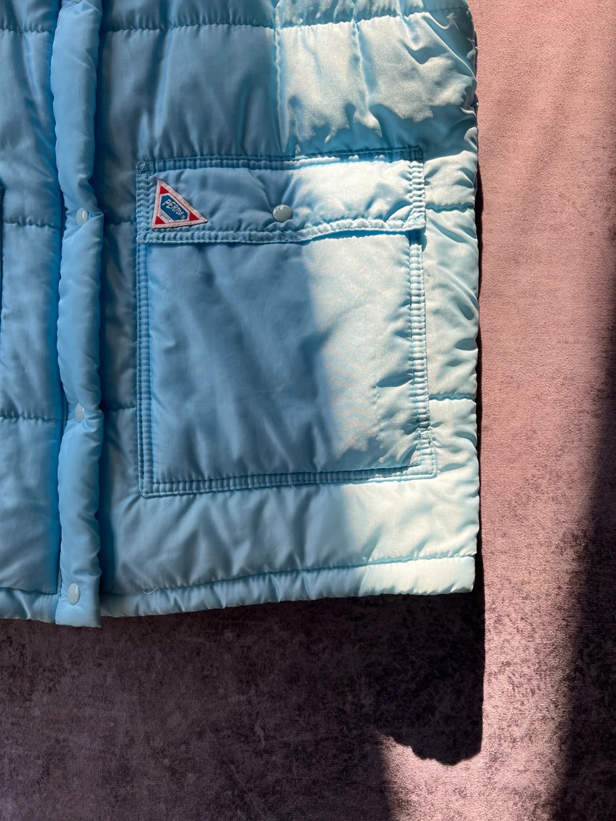 Vintage Dressing — Gilet imbottito anni 90 azzurro e viola