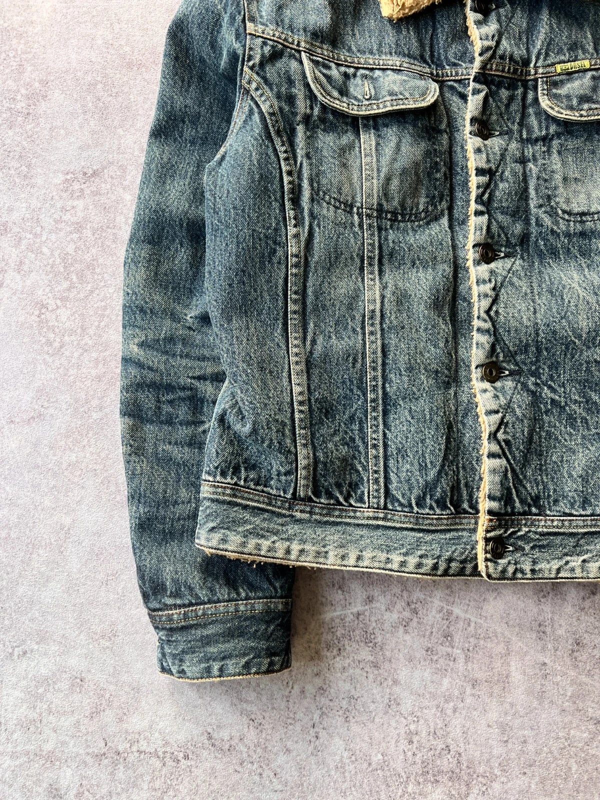Diesel — Giacca jeans con pelo anni 2000 blu