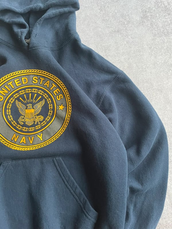 Vintage US Army hoodie military blue — 3